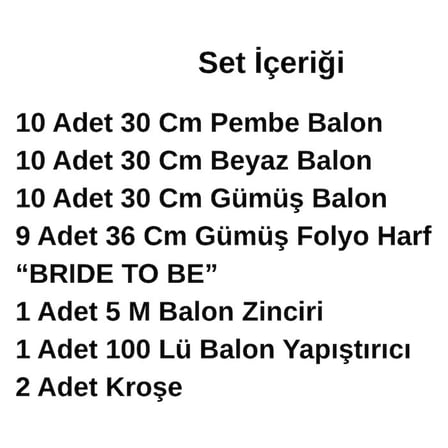 Pembe Gümüş Beyaz Balonlar Gümüş Folyo Harfli Bride To Be Süsleme