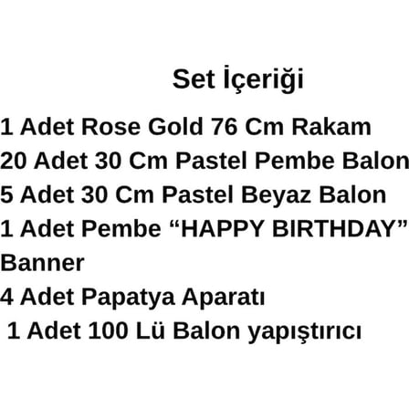 1 Yaş Pembe Papatya Temalı Rosegold Rakam Pembe Happy Birthday Banner Doğum Günü Süsleme