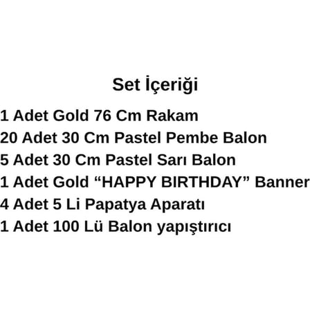 7 Yaş Pembe Sarı Papatya Temalı Gold Rakam Gold Happy Birthday Banner Doğum Günü Süsleme