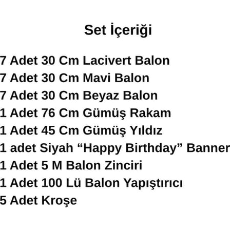 2 Yaş Deniz Temalı Lacivert Mavi Beyaz Balonlar Gümüş Rakam Yıldız Süsleme
