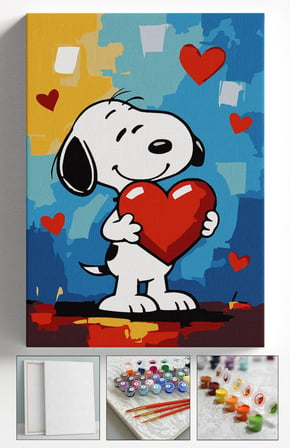 Sayılarla Boyama Seti Numaralı Tuval Fırça Boya Askı Aparatı Dahil Set 40x50 Cm - TKS SNOOP