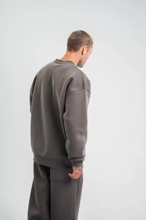 Füme Uzun Kol Bisiklet Yaka Basic Sweatshirt