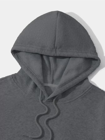 Erkek Füme Düz Kapüşonlu Sweat