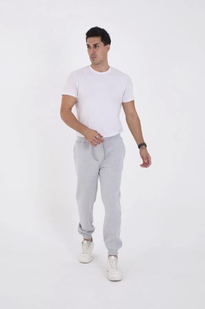 Gri Unisex Kışlık Eşofman Pantolon Üç İplik Lastikli