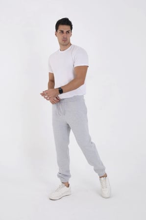 Gri Unisex Kışlık Eşofman Pantolon Üç İplik Lastikli