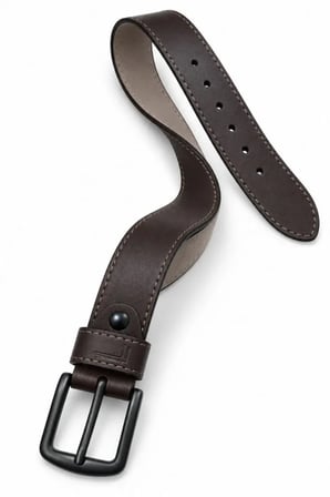 Erkek Kahverengi 3,5 Cm Dikiş Detaylı Metal Tokalı Kot Ve Kumaş Pantolon Kemeri