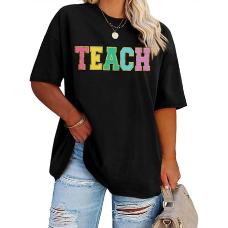 Siyah Baskılı T-Shirt - XL Beden