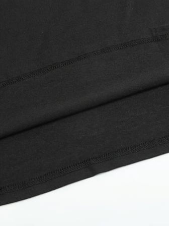 Erkek Kısa Kollu V Yaka Süprem T-shirt Siyah 2XL-3XL