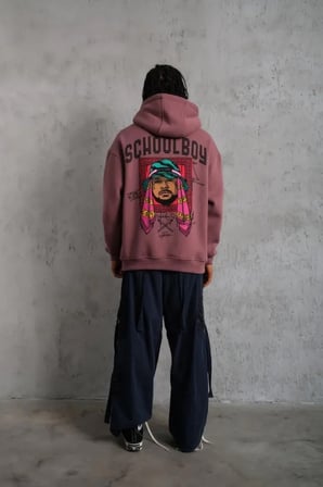 Erkek Gül Kurusu Kapüşonlu Sweat - SCHOOL BOY Baskılı