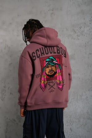 Erkek Gül Kurusu Kapüşonlu Sweat - SCHOOL BOY Baskılı