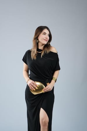 Kadın Tek Omuzdan Açık Beli Lastikli Kısa Kollu Sandy Maxi Elbise