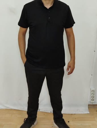 Erkek Kısa Kollu Hakim Yaka önü Düğmeli Viskon Bluz