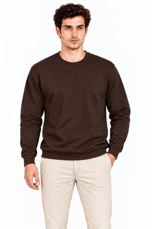 Erkek Regular Fit İçi Şardonlu 2 İplik Uzun Kollu Bisiklet Yaka Sweatshirt