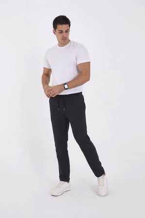 Antrasit Unisex Basic Eşofman Pantolon - Üç İplik