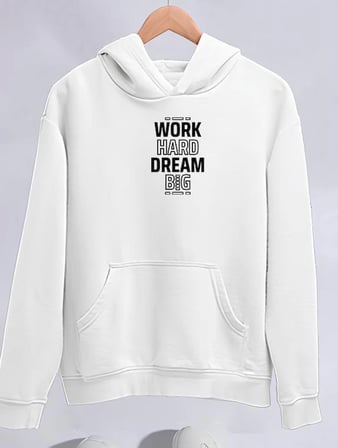 Beyaz Kışlık Üç İplik Sweatshirt - Kapşonlu