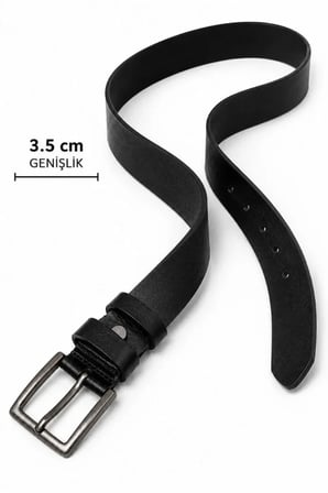 Erkek Hakiki Deri Klasik Kemer 3.5 Cm Metal Tokalı Günlük Kullanım