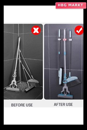 Yapışkanlı Pratik Mop Tutucu Beyaz