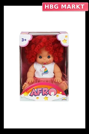 Mey İthalat® 20040 Afro Kıvırcık Saçlı Bebek 23 cm -