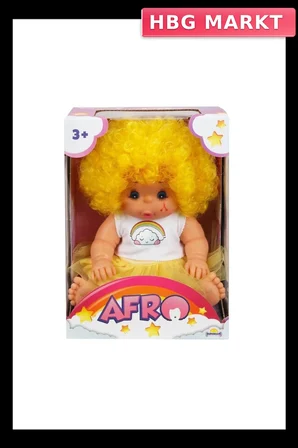 Mey İthalat® 20040 Afro Kıvırcık Saçlı Bebek 23 cm -