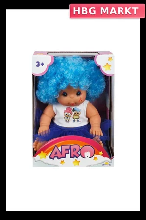 Mey İthalat® 20040 Afro Kıvırcık Saçlı Bebek 23 cm -