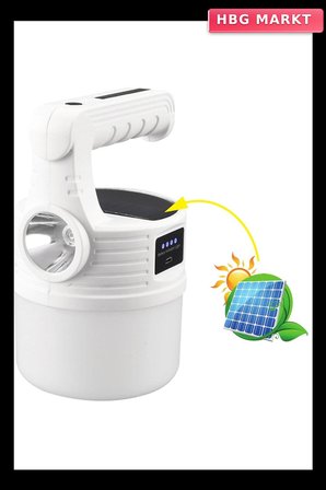 LED Güneş Enerjili Kamp Lambası 2000 Lümen 5 Modlu USB Şarjlı