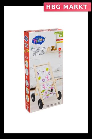 Mey İthalat® ONY-386 Ahşap Oyuncak Bebek Arabası -Onyıl