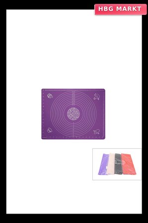 Dikdörtgen 40x50cm Renkli Silikon Hamur Matı Ölçek Çizimli