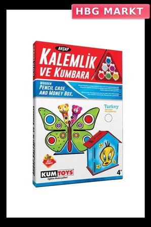 Mey İthalat® 5304 Ahşap Kalemlik ve Kumbara Seti