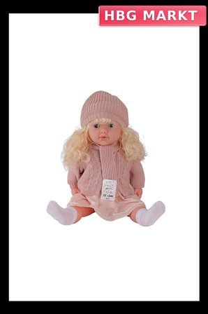 60 cm Trikolu Hırkalı Saçlı Büyük Bebek Eğitici Oyuncak