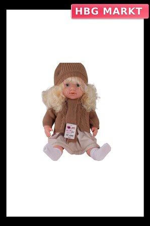 60 cm Trikolu Hırkalı Saçlı Büyük Bebek Eğitici Oyuncak