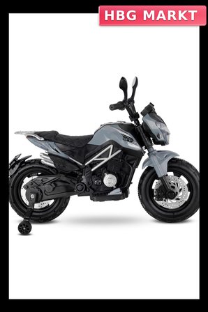 Akülü Motosiklet 12V Gri Çocuklar İçin Off-Road Araç