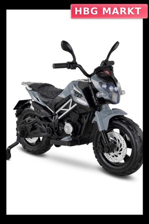 Akülü Motosiklet 12V Gri Çocuklar İçin Off-Road Araç
