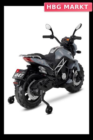 Akülü Motosiklet 12V Gri Çocuklar İçin Off-Road Araç