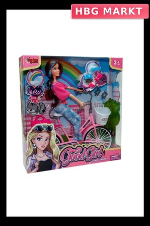 Mey İthalat® WG-66760 Kutulu 29cm Akesuarlı Bisikletli Bebek - Vardem Oyuncak