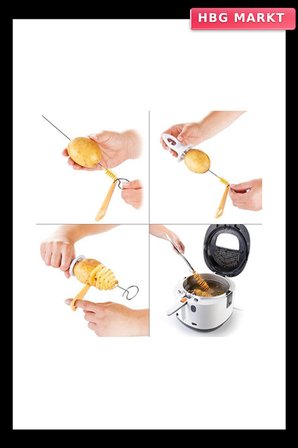 Spiral Patates Dilimleyici Aparat Çubukta Patates Cips Yapma