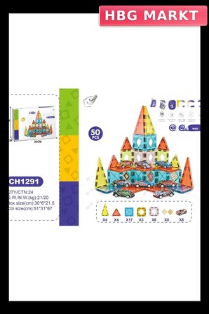 Eğitici Ahşap Blok Oyuncak 5.5 cm 50 Parça