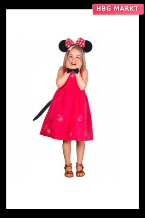 Minnie Mouse Kostüm Seti Taç Kuyruk Papyon Gösteri