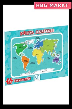 Mey İthalat® Dünya Haritası Frame Puzzle 35 Parça