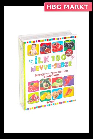 Mey İthalat® 1765 FLASH CARD İLK 100 MEYVELER EĞİTİCİ KARTLAR