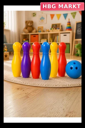 Renkli Bowling Seti Çocuk Koordinasyon Oyunu