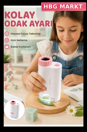 Ergonomik Taşınabilir LED Mikroskop 80X-200X Büyütme ve Manuel Focus Ayarı