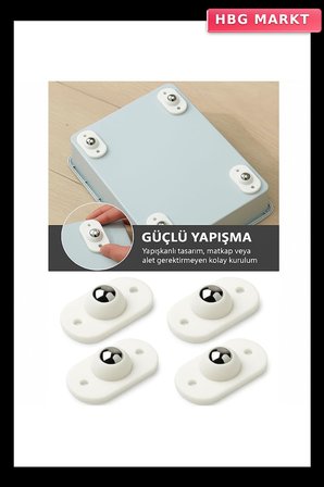 Kartelalı 4 Parça Tek Bilya Tekerlekli Mobilya Eşya Taşıma Aparatı 360° 8kg