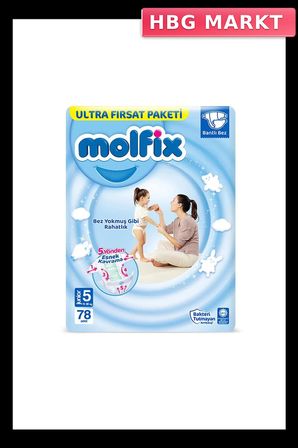 Mey İthalat®   Bebek Bezi Ultra Fırsat Paketi 5 Beden 11-18 Kg 78 Adet