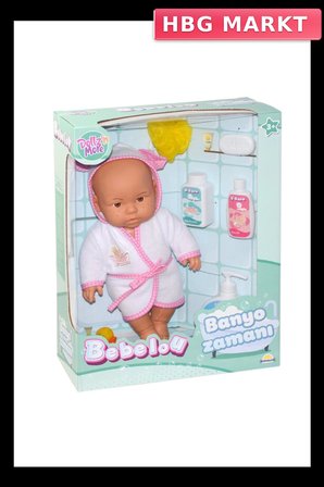 Mey İthalat® 030031 , Bebelou Banyo Zamanı Bebek Seti, 35 cm / +3 yaş