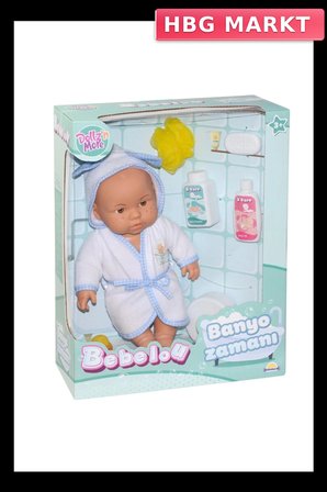 Mey İthalat® 030031 , Bebelou Banyo Zamanı Bebek Seti, 35 cm / +3 yaş