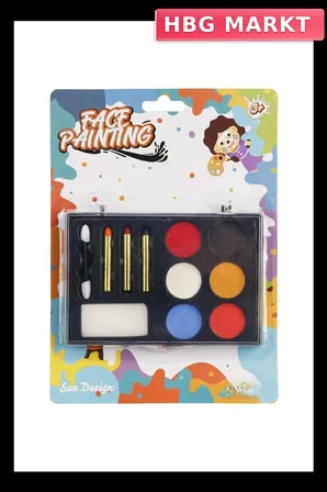 Eğitici Yüz Boyama Kalemi Seti 6 Renk 3 Adet