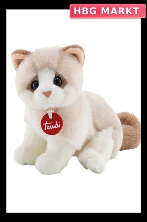 Mey İthalat® Kitty Peluş Beyaz Bej Kedi 20 cm