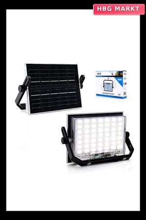 100W GÜNEŞ ENERJİLİ LED IŞIK SOLAR PROJEKTÖR - FENER KAMP - DIŞ MEKAN 3 FARKLI LED IŞIK 348960 LMB (5647)