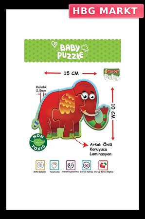 Mey İthalat® 1727 BABY PUZZLE BENİM İLK PUZZLEM ORMAN HAYVANLARI