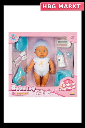 Mey İthalat® 3823 Bakım Zamanı Sesli Gülen Ağlayan Bebek 32 cm -